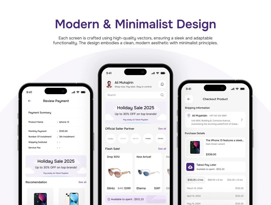 Tabssi 先买后付(BNPL)移动金融应用 UI 套件